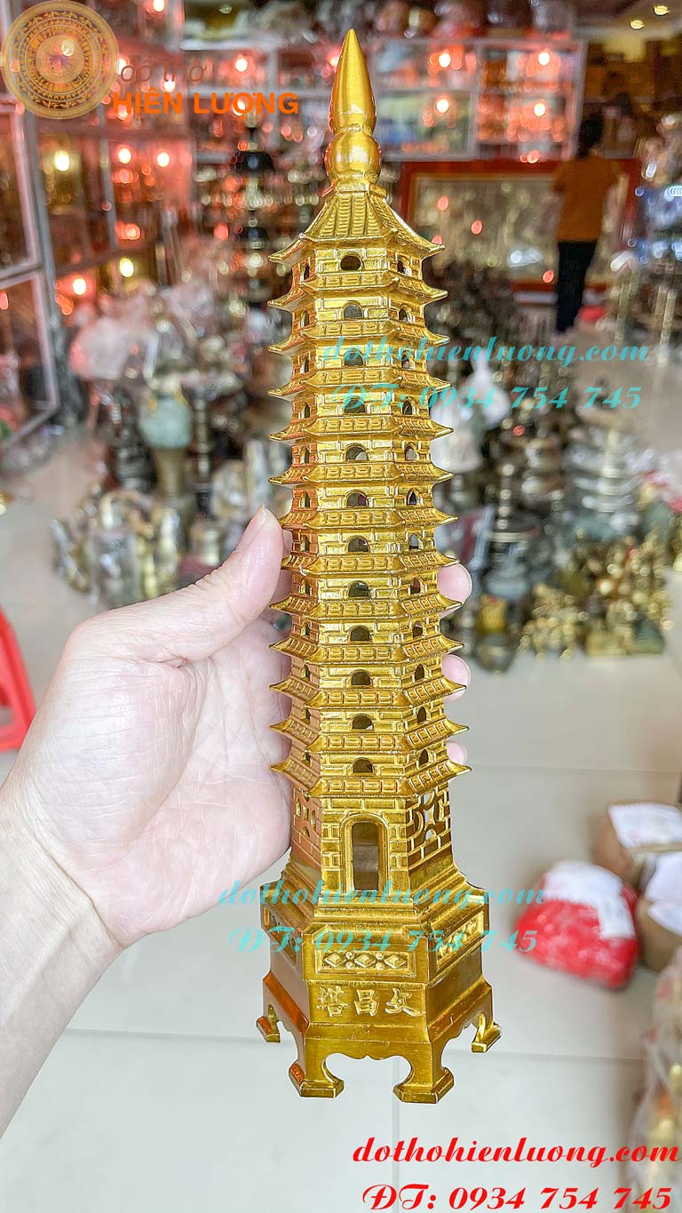 Tháp Văn Xương 13 Tầng Bằng Đồng Cao 30cm