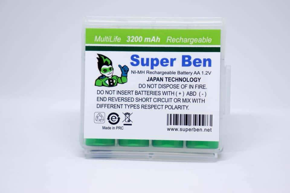 [HCM]Pin sạc AA Super Ben  3200mAh -  Vỉ 4 Viên