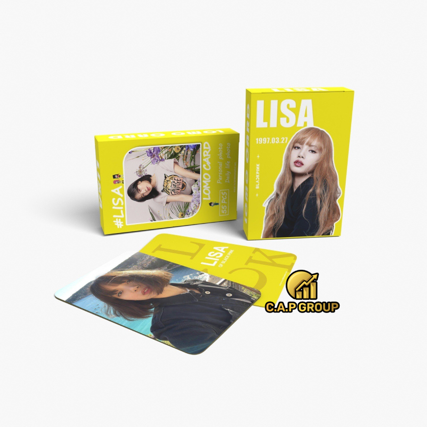 Thẻ Lomo card BlackPink bo góc LISA Vàng Album Thần Tượng Kpop