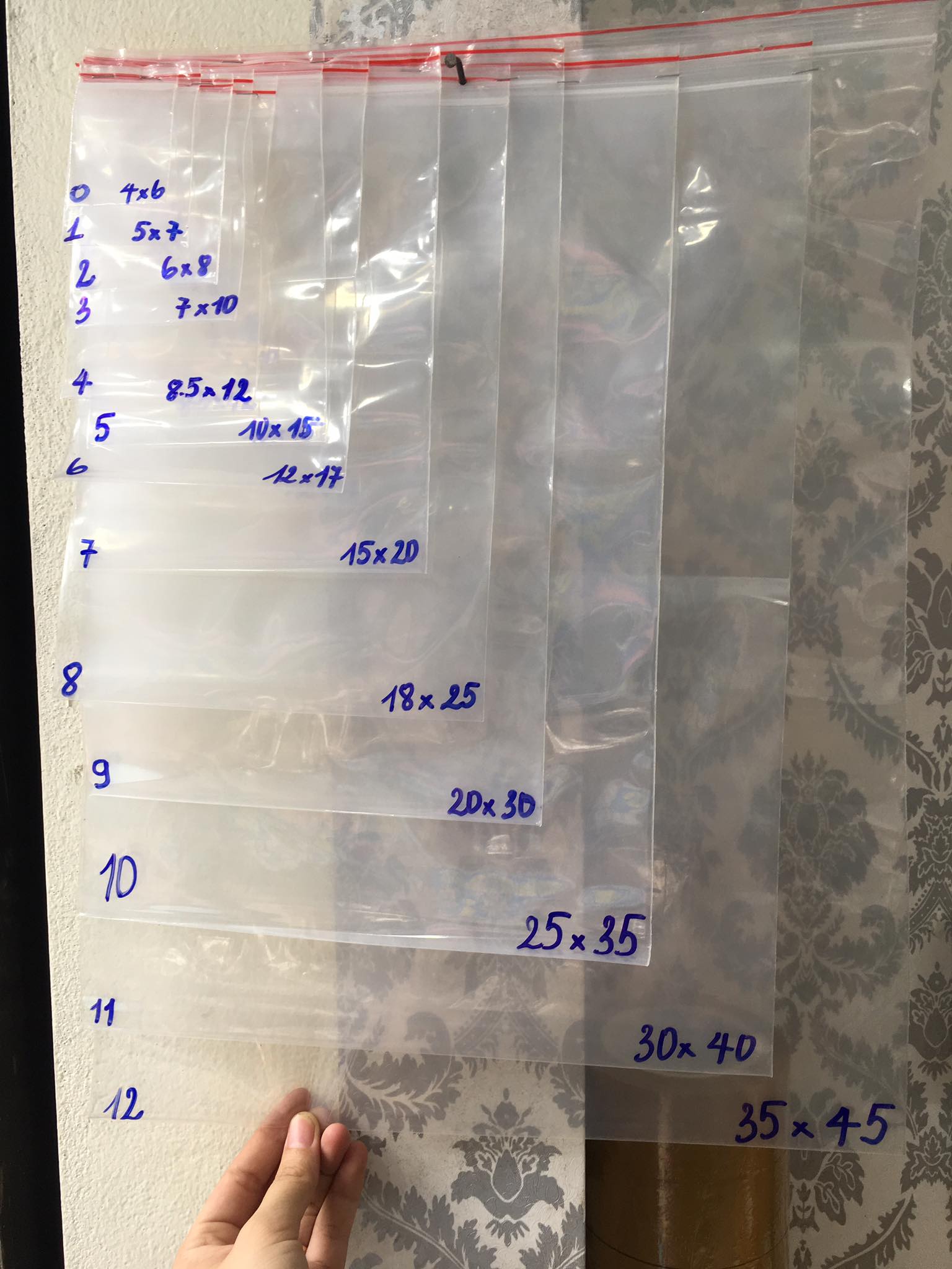 1kg túi zipper chỉ đỏ