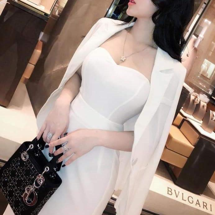 đầm body cúp ngực áo khoác vest