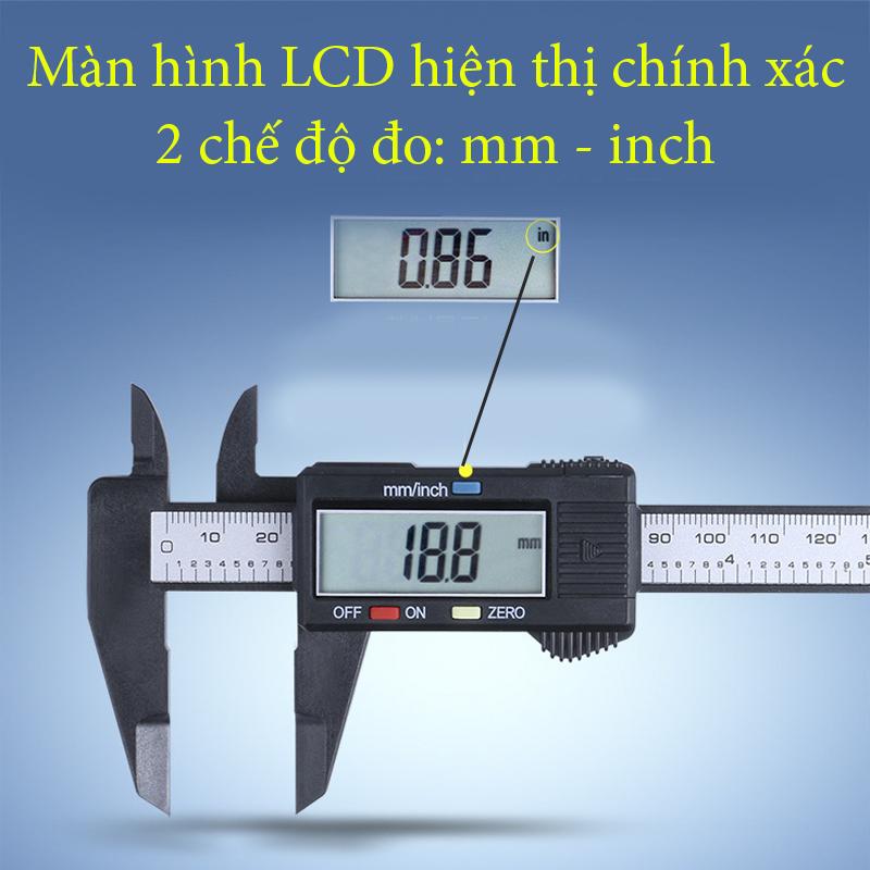 Thước Điện Tử Carbon Sợi Nhựa 150mm - Syntek T15