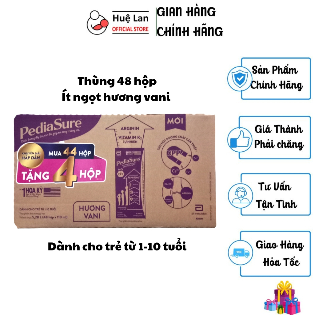 1 Thùng Sữa bột pha sẵn Abbott Pediasure tăng cân, chiều cao, sức đề kháng 110ml - huelanofficial