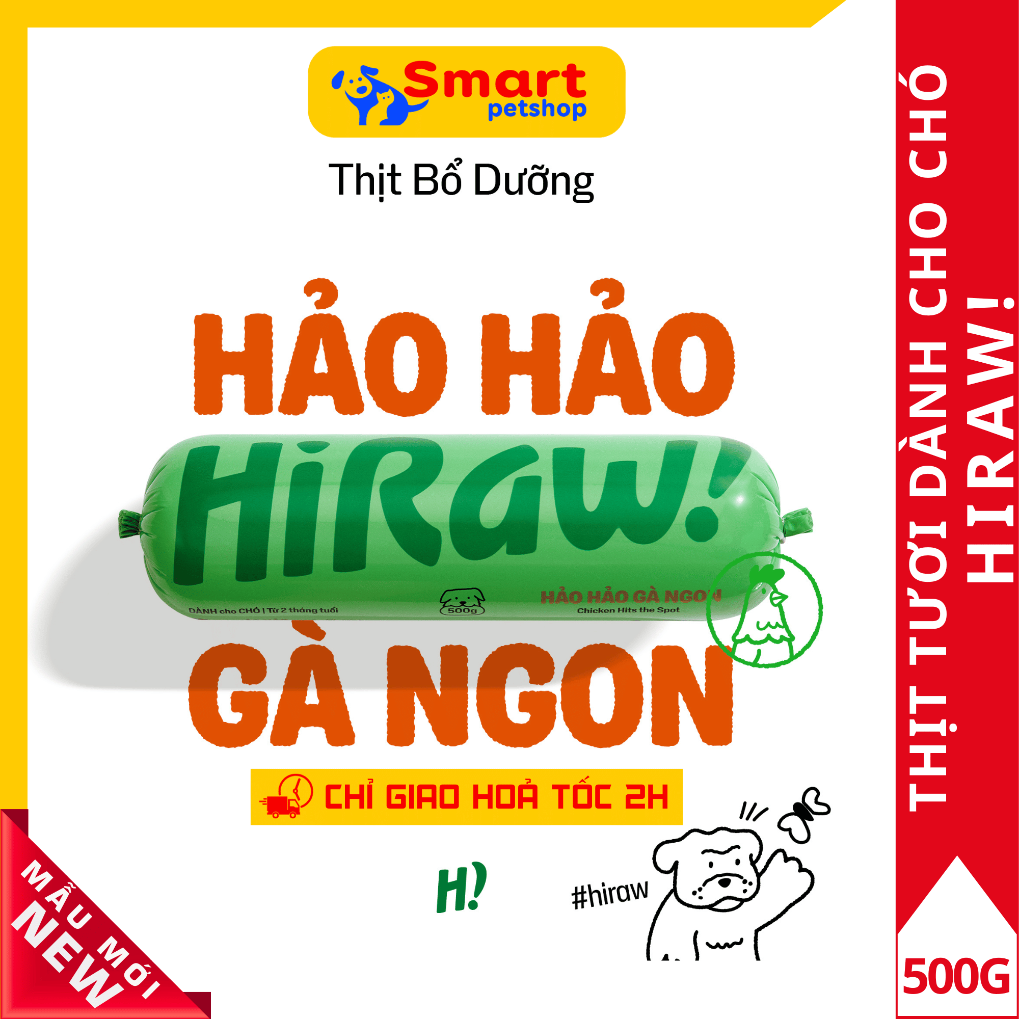 Thức Ăn Tươi Cho Chó Từ 2 Tháng Tuổi - HiRaw! (500gr)