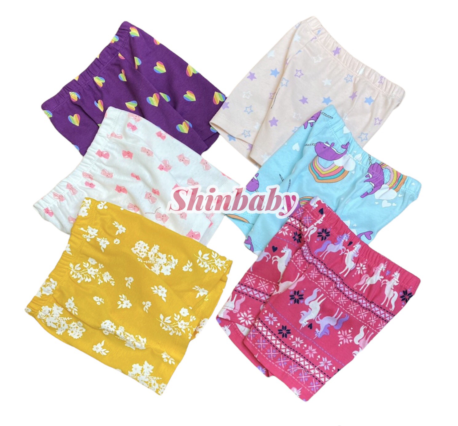 Set of 5 cute cotton soft and comfortable women's ten baby shorts