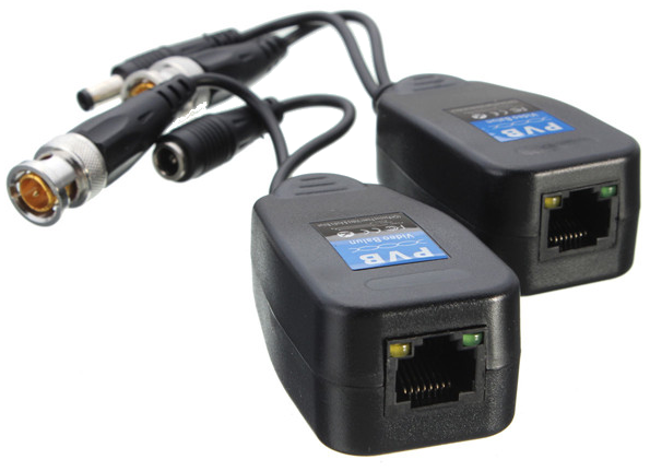 Video balun kèm nguồn cho camera