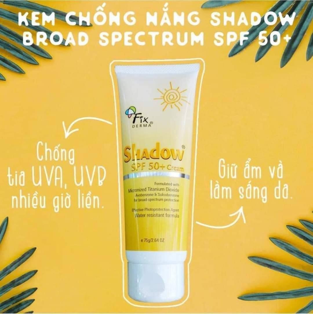 Kem Chống Nắng FIXDERMA Shadow SPF 50+, PA+++ Cream Giúp Bảo Vệ Phù Hợp Mọi Loại Da 75g