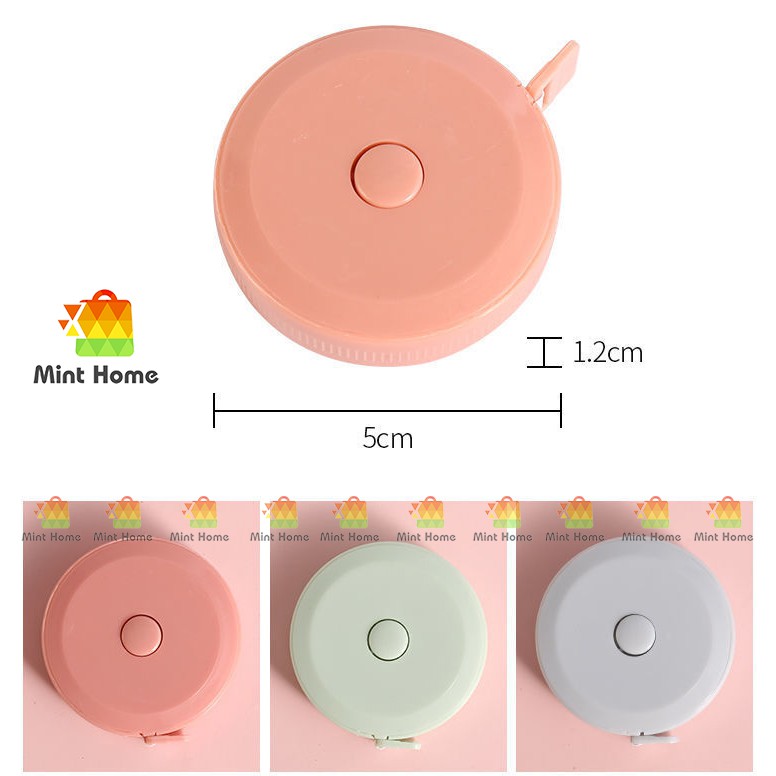 Thước Dây Rút Tự Động Mini 1.5m Màu Pastel