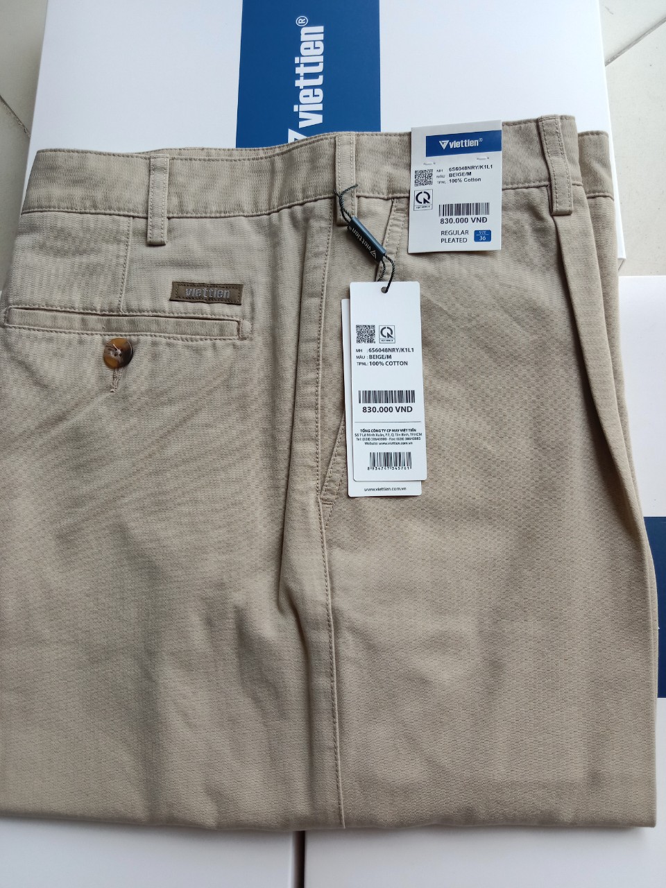 Quần Kaki nam Việt Tiến không ly (6S6081)