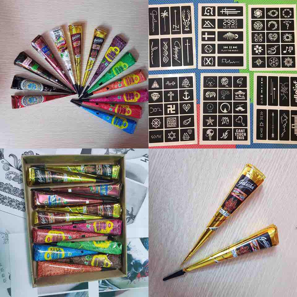 Mua (Kèm Khuôn) mực xăm henna ấn độ