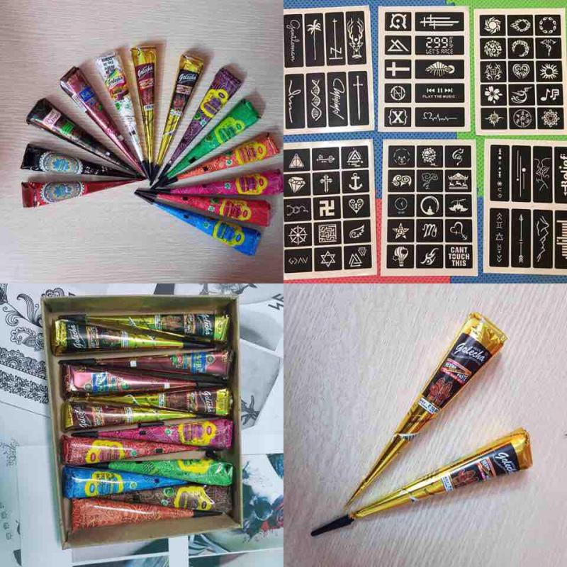 Mua (Kèm Khuôn) mực xăm henna ấn độ