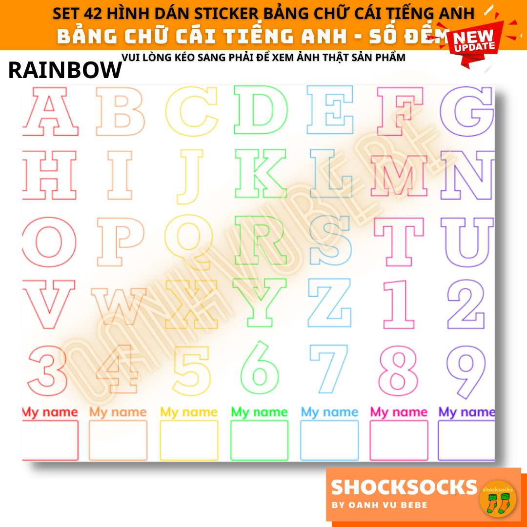 🔥42 HÌNH DÁN STICKER BẢNG CHỮ CÁI ABC 🔥