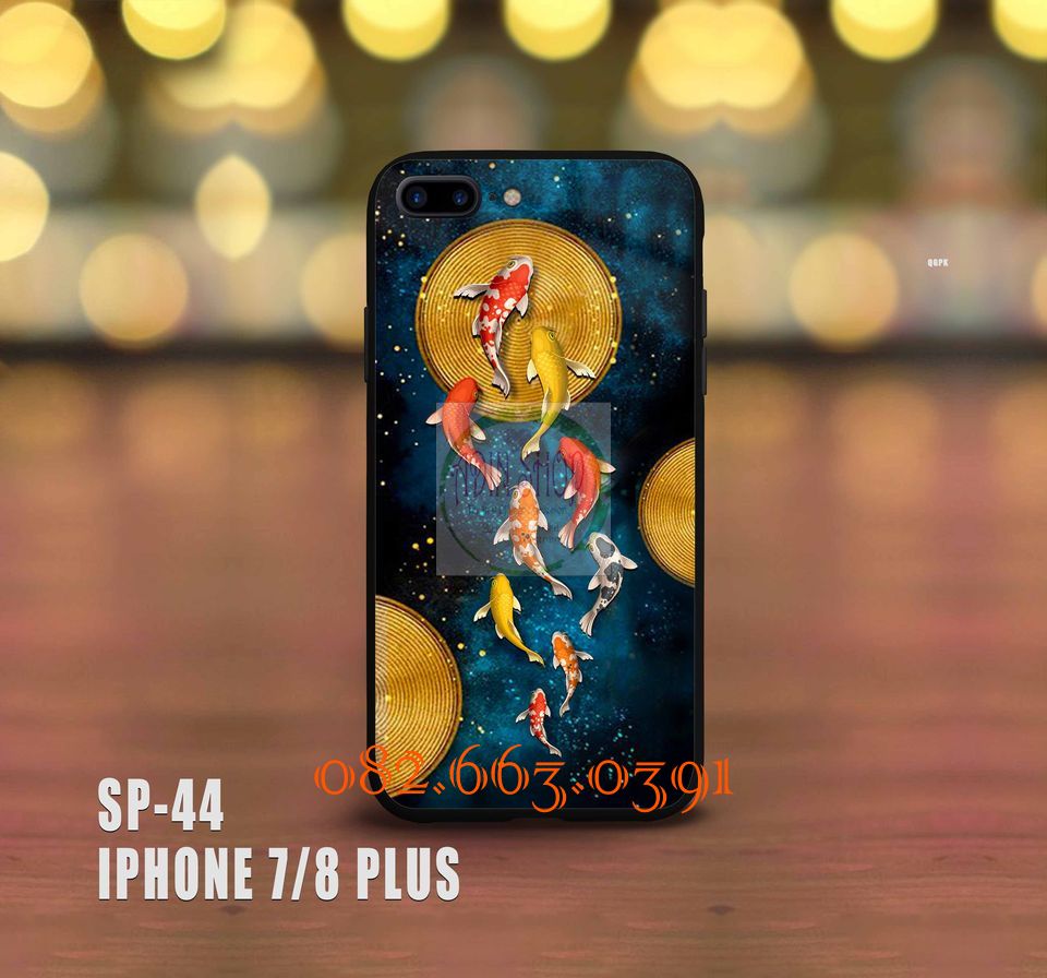 [HCM]Ốp lưng kính IPhone 7 plus/ 8 plus hình cá koi đẹp