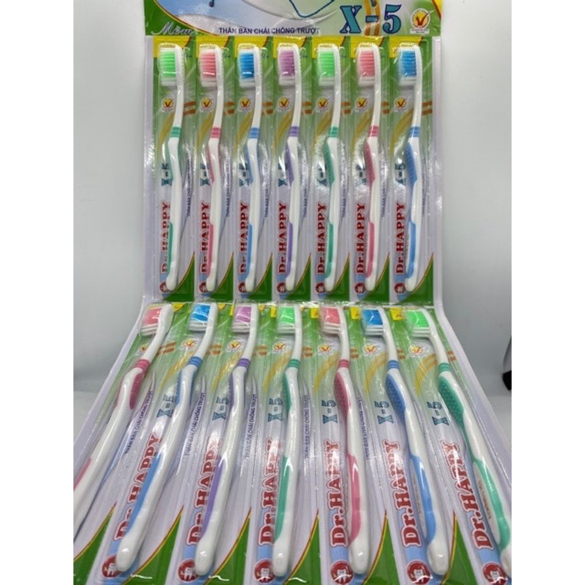 Bàn Chải đánh răng Dr.Happy X-5 (1 vỉ 14 cây)