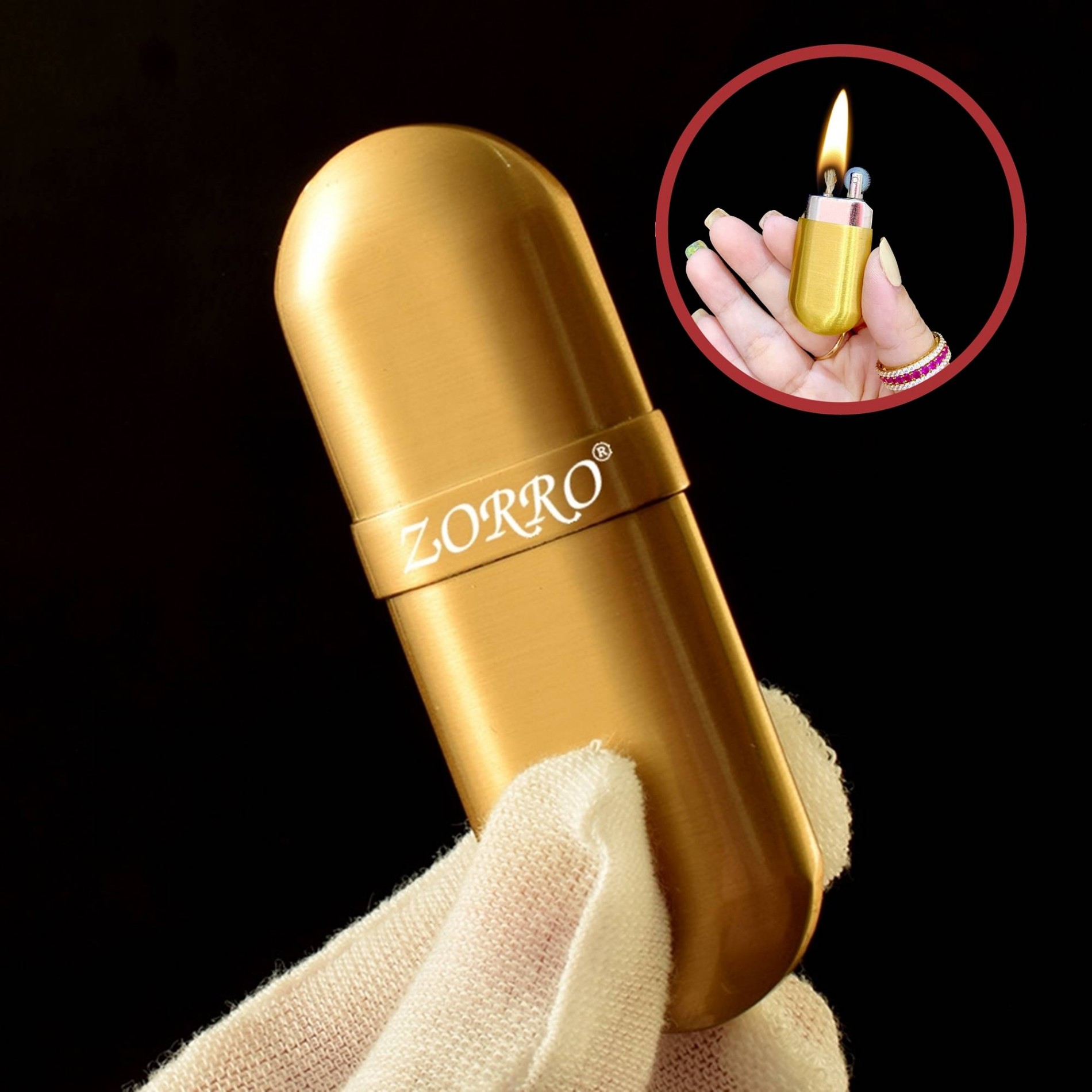 Zor_Ro Gasoline Lighter Antique 1 Wheel - (Uses Gasoline)