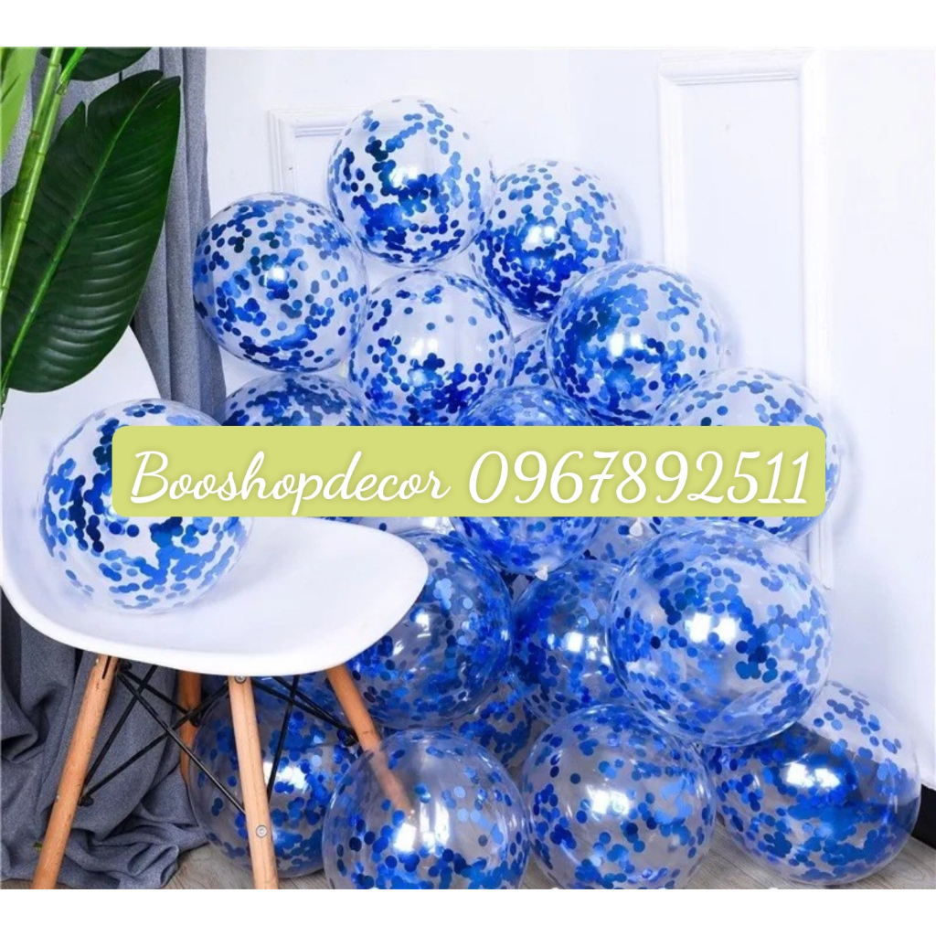 [Mã LIFE1511A giảm 10% đơn 50K] Bóng Trong Suốt Lồng Nhũ Sequin Size 12 Inch