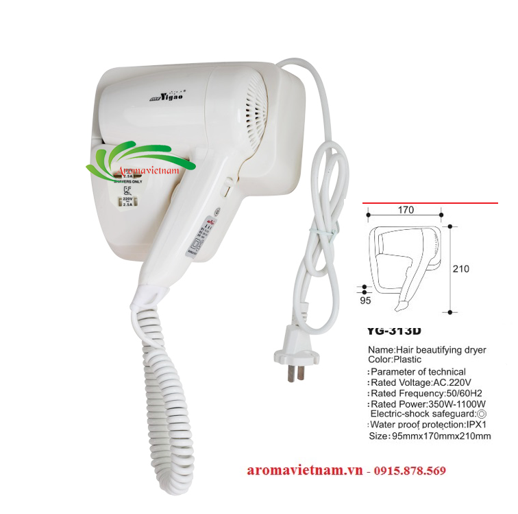 [BH:12 THÁNG] Máy sấy tóc treo tường, máy sấy tóc mini, máy sấy tóc khách sạn, máy sấy tóc, máy sấy tóc chính hãng hàng siêu bền Yigao 313B