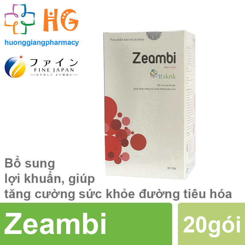 Men vi sinh Zeambi - Tăng cường sức khỏe đường tiêu hóa (Hộp 30 gói)
