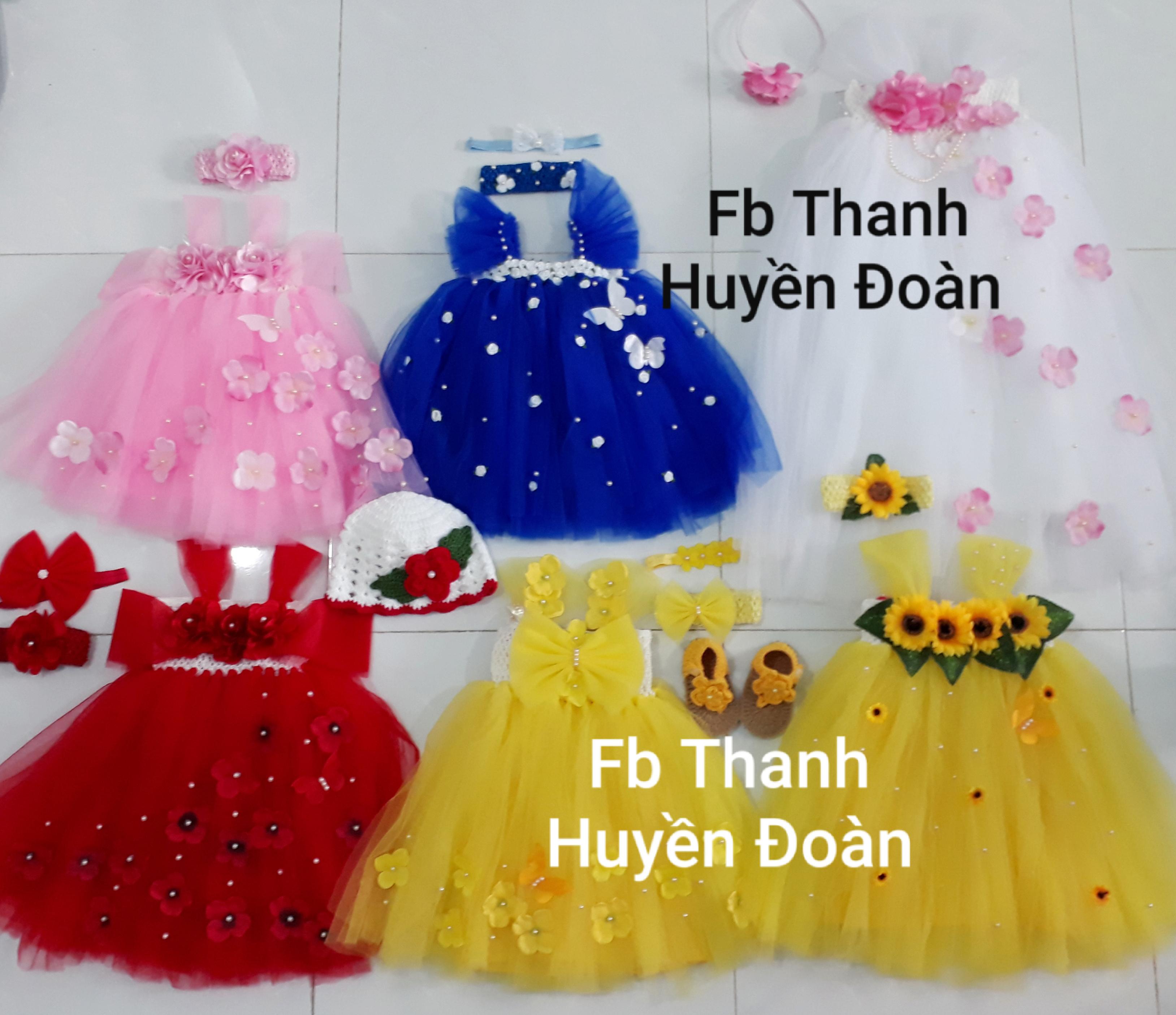Váy tutu xanh bích tay cánh tiên