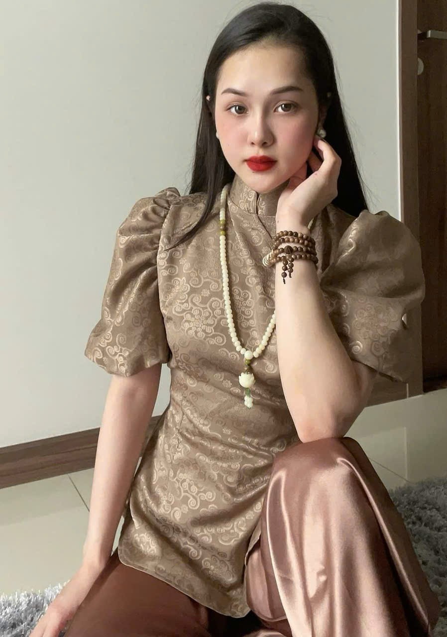 Đồ lam đi chùa # sẫm gấm cách điệu# quần áo nữ
