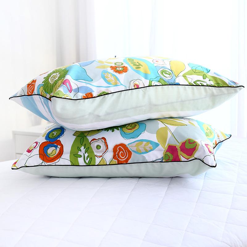 Mùa Xuân Và Mùa Hè Đơn Vỏ Gối 48*74 100% Cotton Vải Dệt Bằng Tơ AB Phiên Bản Sọc Chéo Ký Túc Xá Sinh Viên Vỏ Gối Bộ Ruột Gối Loại Kéo Khóa