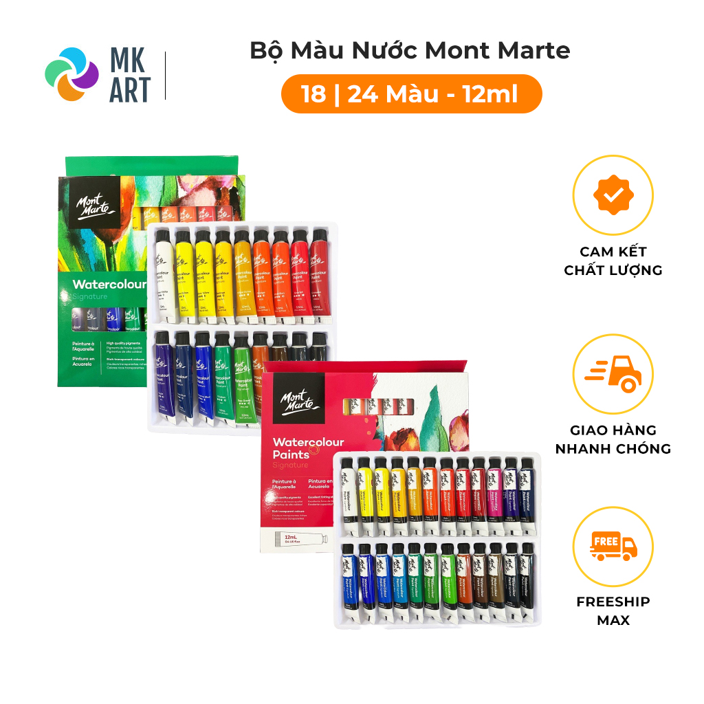Màu nước dạng tuýp 12ml Mont Marte