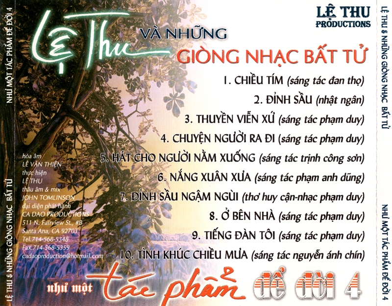 Bộ 4 đĩa CD nhạc tiếng hát Lệ Thu đẻ đời