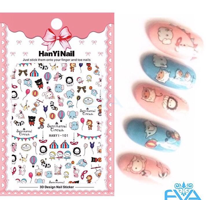 Sticker Tráng Trí Hoạ Tiết Hoạt Hình Rạp Xiếc Thú Centimentail Circus Hanyi 101