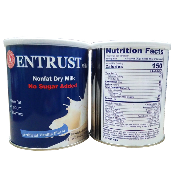Sữa bột Entrust dành cho người tiểu đường Entrust Milk 400g [DATE 01/2026]