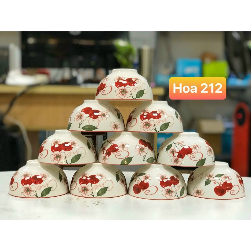 Set 10 bát cơm hoa 4d xinh xắn (giao màu ngẫu nhiên)