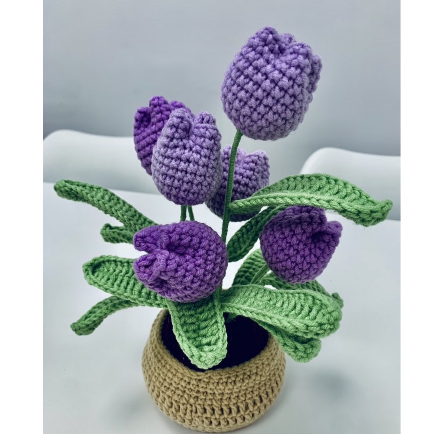 Chậu hoa bằng len hàng thủ công handmade