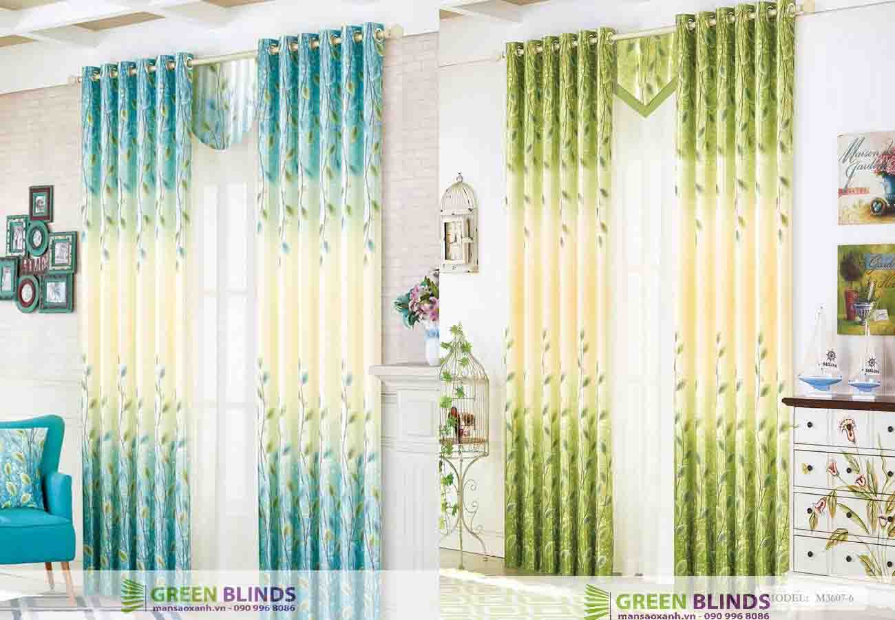 [Rèm cửa Demi] Rèm phòng, rèm cửa sổ GẤM HỌA TIẾT 2 MẶT IN HỌA TIẾT HOA VĂN. Ghi chú: Nhận số đo theo yêu cầu.