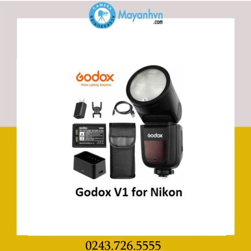 [Trả góp 0%]Đèn Flash Đầu Tròn Godox V1 For Nikon (Mới 100%- Bảo hành 12 tháng)