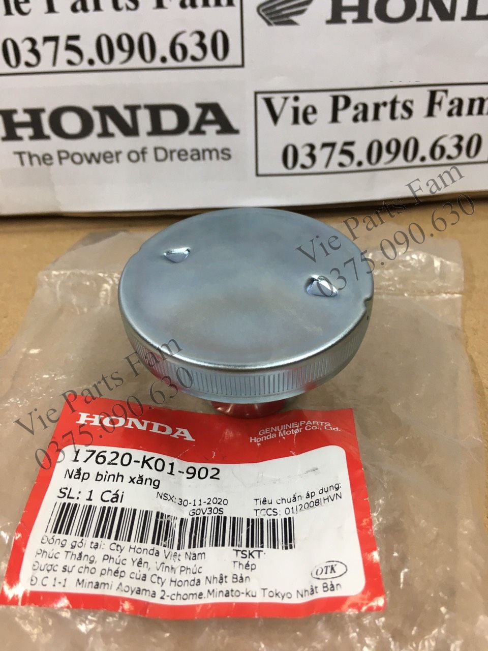 Nắp bình xăng SH 125.150 2013-2019, SH Mode, Vision 2012-2019, FuLed, Dream 110, Anpha110, Wave Blade 110, RSX Fi, chính hiệu honda