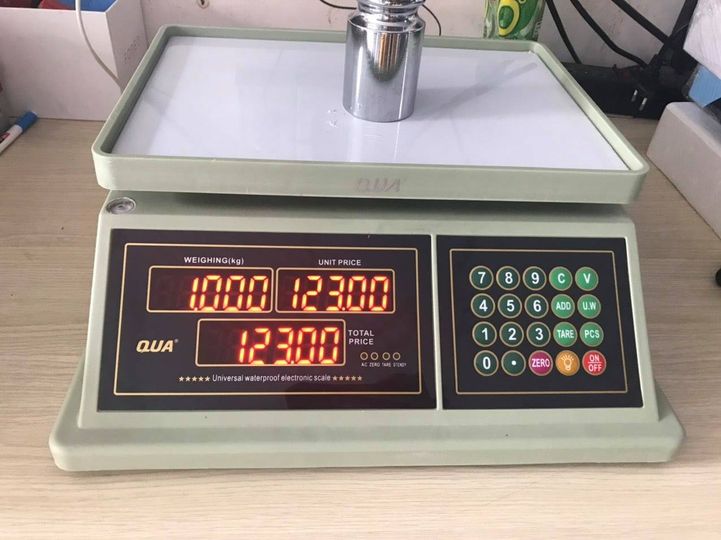 Cân điện tử tính tiền chống nước QUA dùng cho nhà hàng bán hải sản,tạp hóa.....