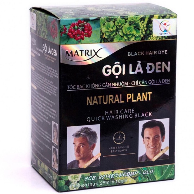 Dầu Gội đen tóc MATRIX gội là đen 25ml combo 5 gói