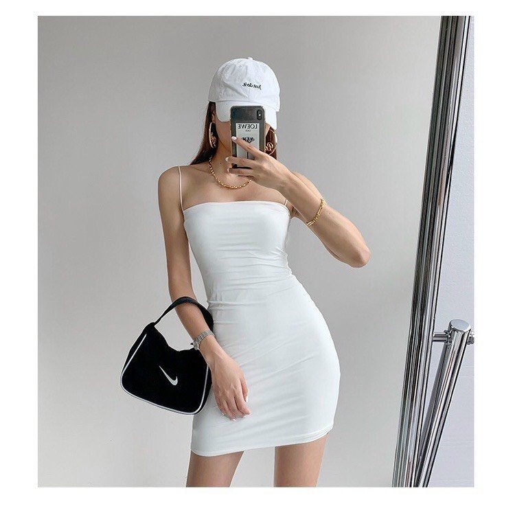 váy body hai dây ôm basic