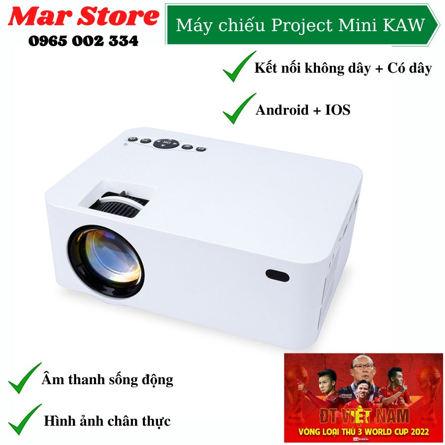 Máy Chiếu Cho Điện Thoại, Máy Chiếu Project Mini, Máy Chiếu Mini, Máy Chiếu Không Cần Màn Chất Lượng Cao, Máy Chiếu KooGold Kết Nối Wifi, Âm Thanh Chân Thực, Hình Ảnh Sắc Nét, Độ Phân Giải Cao, Ảnh To Và Rộng - Bảo Hành 1 Đổi 1
