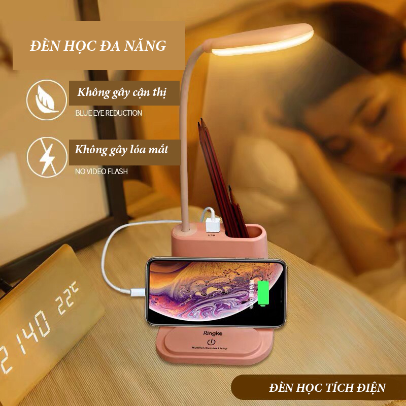 [KHUYẾN MÃI] Đèn học để bàn chống cận, kèm quạt cao cấp
