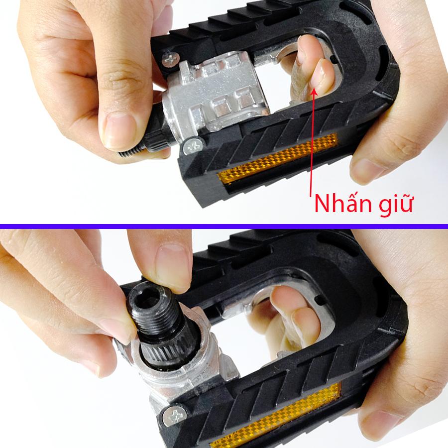 Pedal bàn đạp xe đạp có thể xếp gọn Cốt phi 14mm - SPORTS WORLD