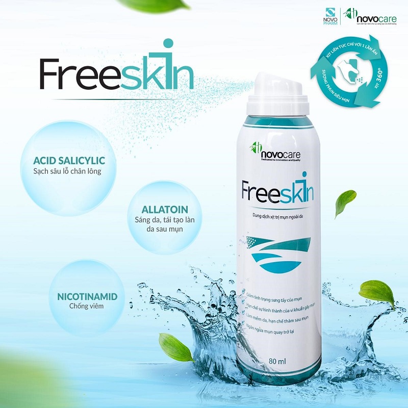 Freeskin dung dịch xịt mụn ngoài da 80ml