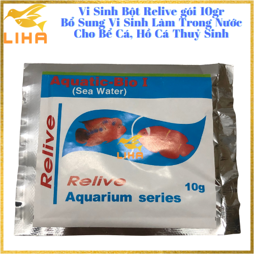 Vi sinh bột relive gói 10gr - bổ sung vi sinh làm trong nước cho bể cá, hồ cá thuỷ sinh