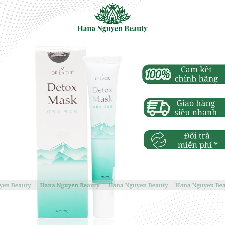 Bộ sản phẩm làm sạch sâu và cân bằng độ PH làm dịu cho da Dr Lacir ( sữa rửa mặt, tẩy tế bào chết, sữa tẩy trang, toner nước hoa hồng, detox mask)