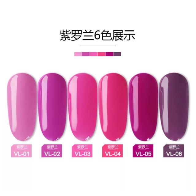 Set 6 chai sơn Gel Tím Violet VL