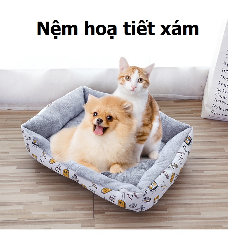 Hanpet - Nệm chó mèo (3 SIZE) Hình chữ nhật có thành (Màu đỏ mận) Nệm cho chó/ nệm ngủ cho chó / nệm ngủ thú cưng / nệm ngủ cho mèo / thảm chó / nệm thú cưng / thảm thú cưng / thảm ngủ / giường chó / thảm lót chuồng chó