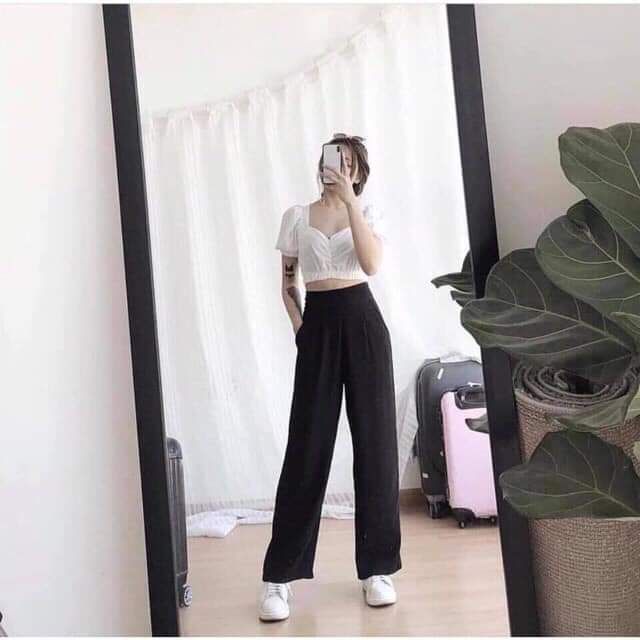 quần ống suông dây kéo hông(có big size)