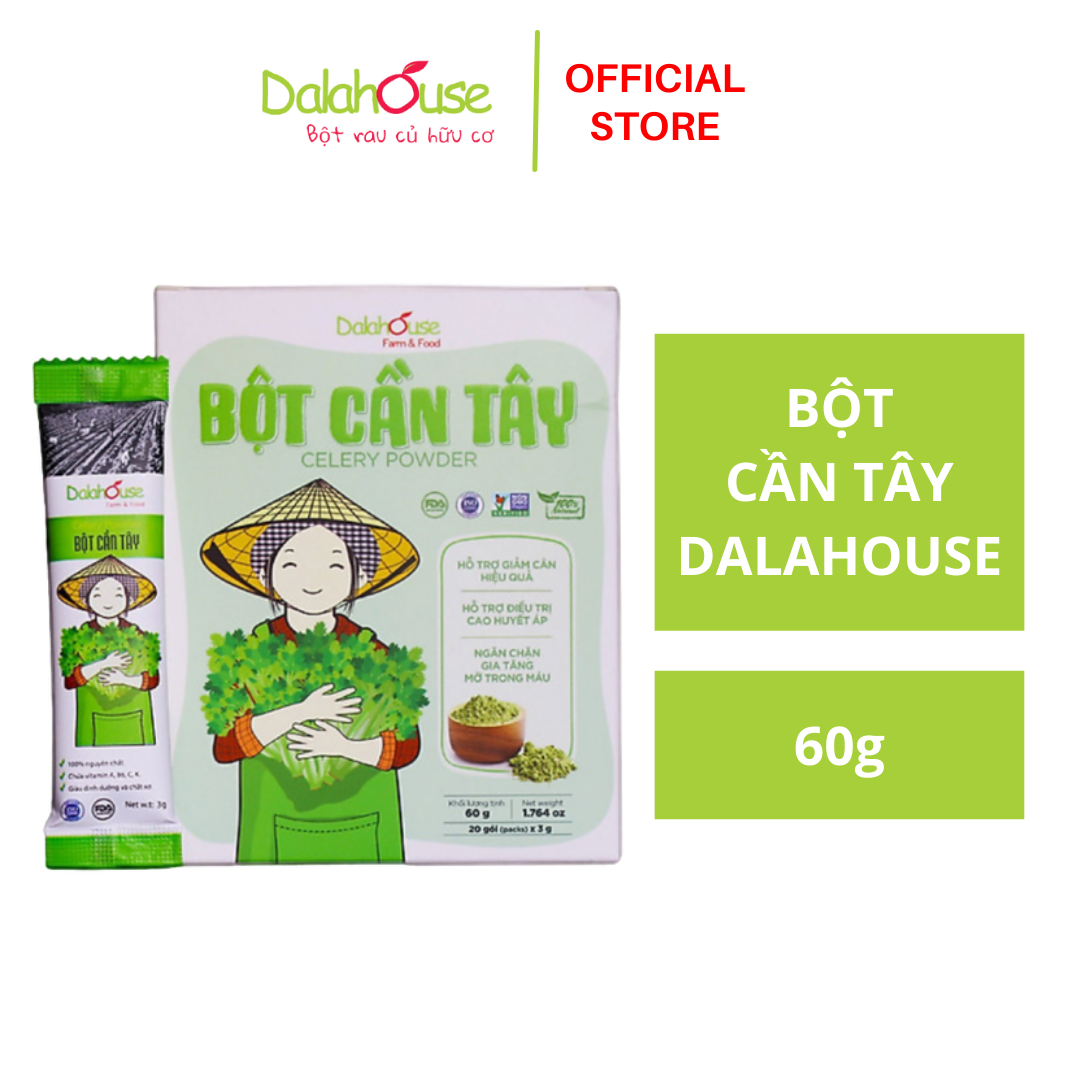 Bột Rau Củ Nguyên Chất Sấy Lạnh Dalahouse (8 loại - hộp 60g gồm 20 gói nhỏ 3g)