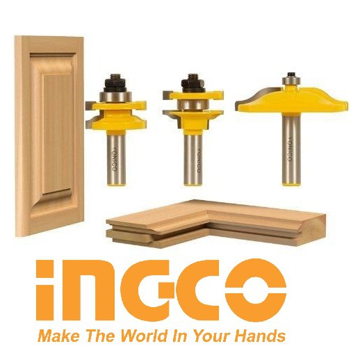 6.3mm Bộ 12 mũi phay gỗ INGCO AKRT12141