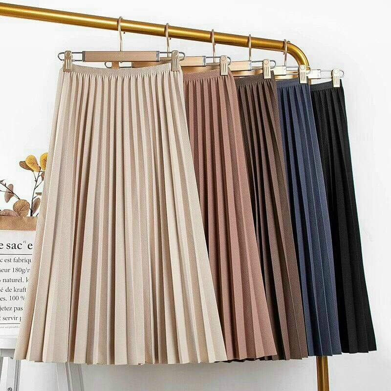 Chân váy xếp li dáng dài phiên bản hè_đông
