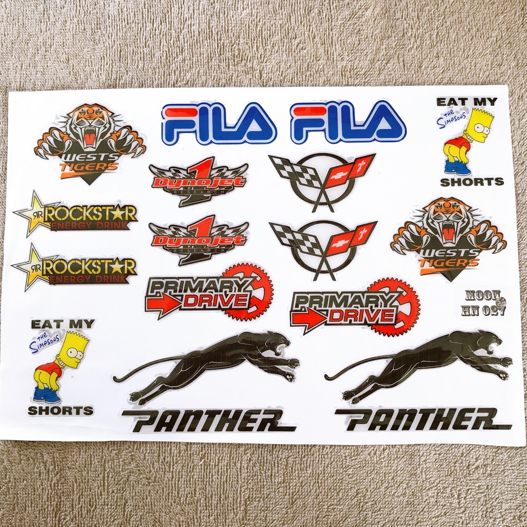 Bộ LOGO, tem HUY HIỆU phũ nhựa nỗi kiểu nhiều STICKER, PANTHER độc đáo